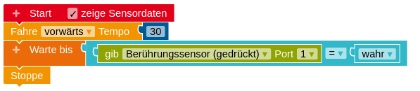 weiteres Programm mit dem Berührungssensor